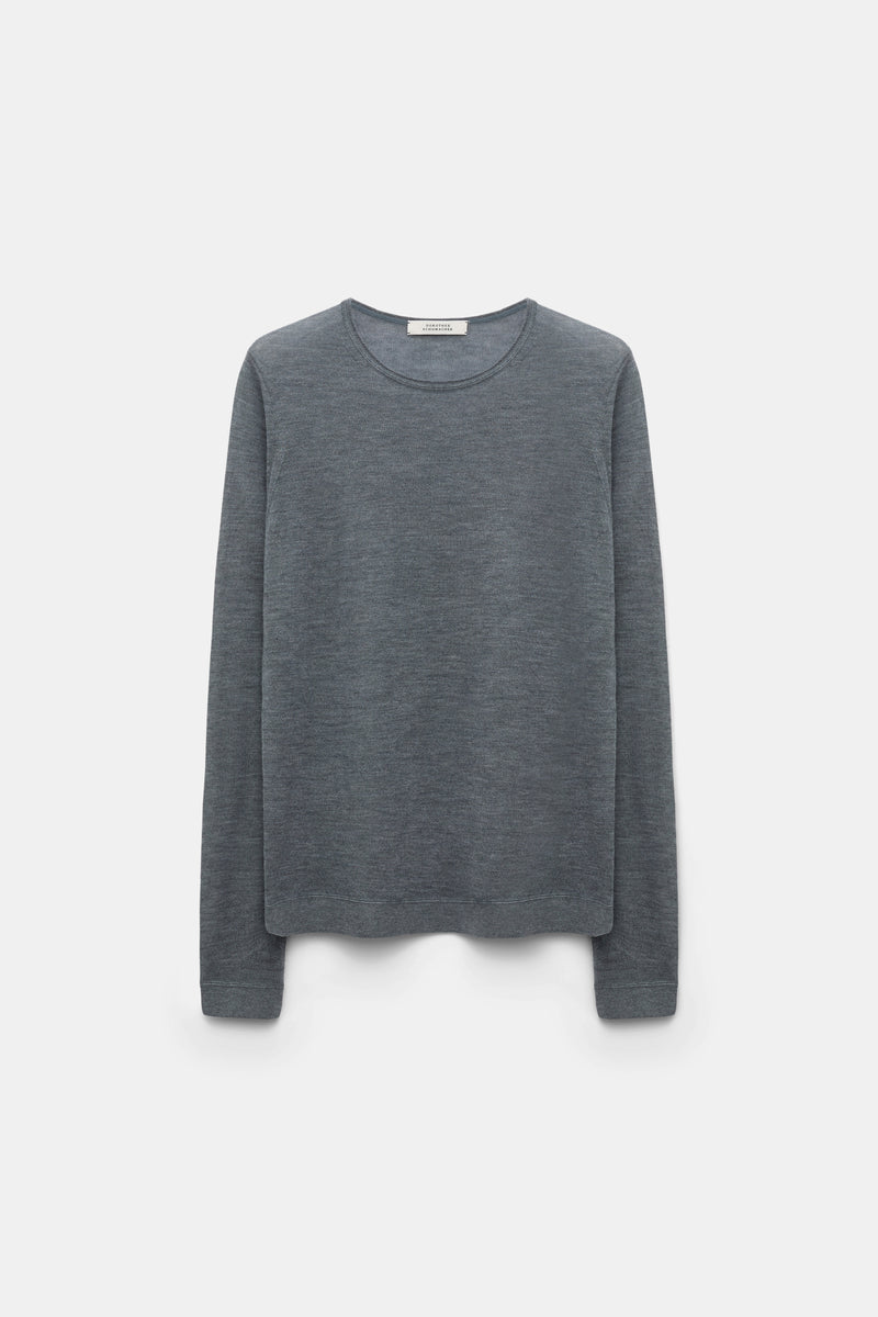 Dorothee Schumacher CPH Cashmere Knit Round Neck Pullover in Grey Vancouver. Shop Online or in Store.