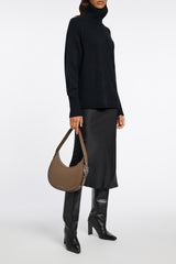 Dorothee Schumacher CPH Stretch Silk-Satin Midi-Skirt in Black Vancouver. Shop Online or in Store.