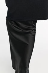 Dorothee Schumacher CPH Stretch Silk-Satin Midi-Skirt in Black Vancouver. Shop Online or in Store.