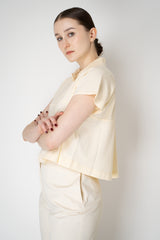 Dorothee Schumacher Cotton Piqué Cropped Polo Shirt in Butter Vancouver. Shop Online or in Store.