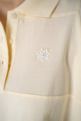 Dorothee Schumacher Cotton Piqué Cropped Polo Shirt in Butter Vancouver. Shop Online or in Store.