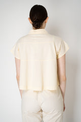 Dorothee Schumacher Cotton Piqué Cropped Polo Shirt in Butter Vancouver. Shop Online or in Store.