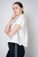 Dorothee Schumacher Cotton Piqué Cropped Polo Shirt in White Vancouver. Shop Online or in Store.