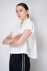 Dorothee Schumacher Cotton Piqué Cropped Polo Shirt in White Vancouver. Shop Online or in Store.