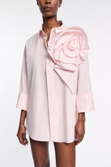 Dorothee Schumacher Cotton Poplin Shirt with XL Flower in Pink Vancouver. Shop Online or in Store.