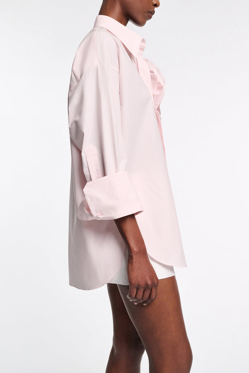 Dorothee Schumacher Cotton Poplin Shirt with XL Flower in Pink Vancouver. Shop Online or in Store.