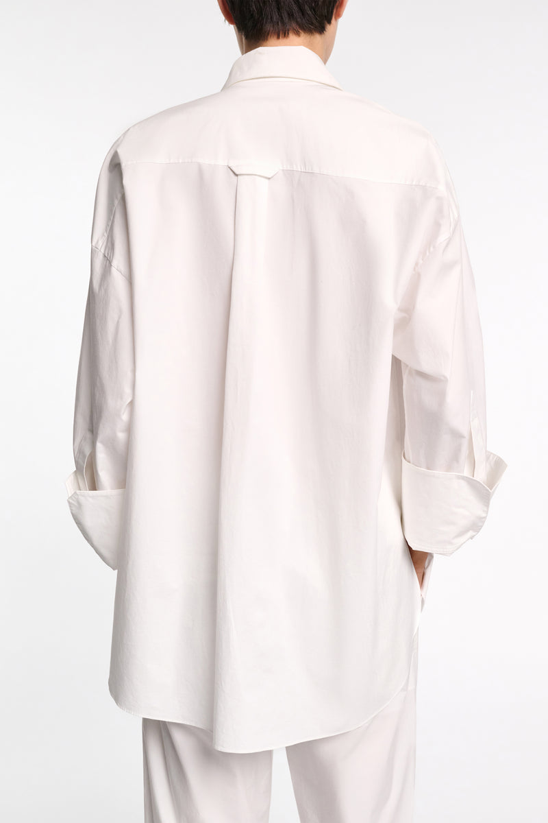 Dorothee Schumacher Cotton Poplin Shirt with XL Flower in White Vancouver. Shop Online or in Store.