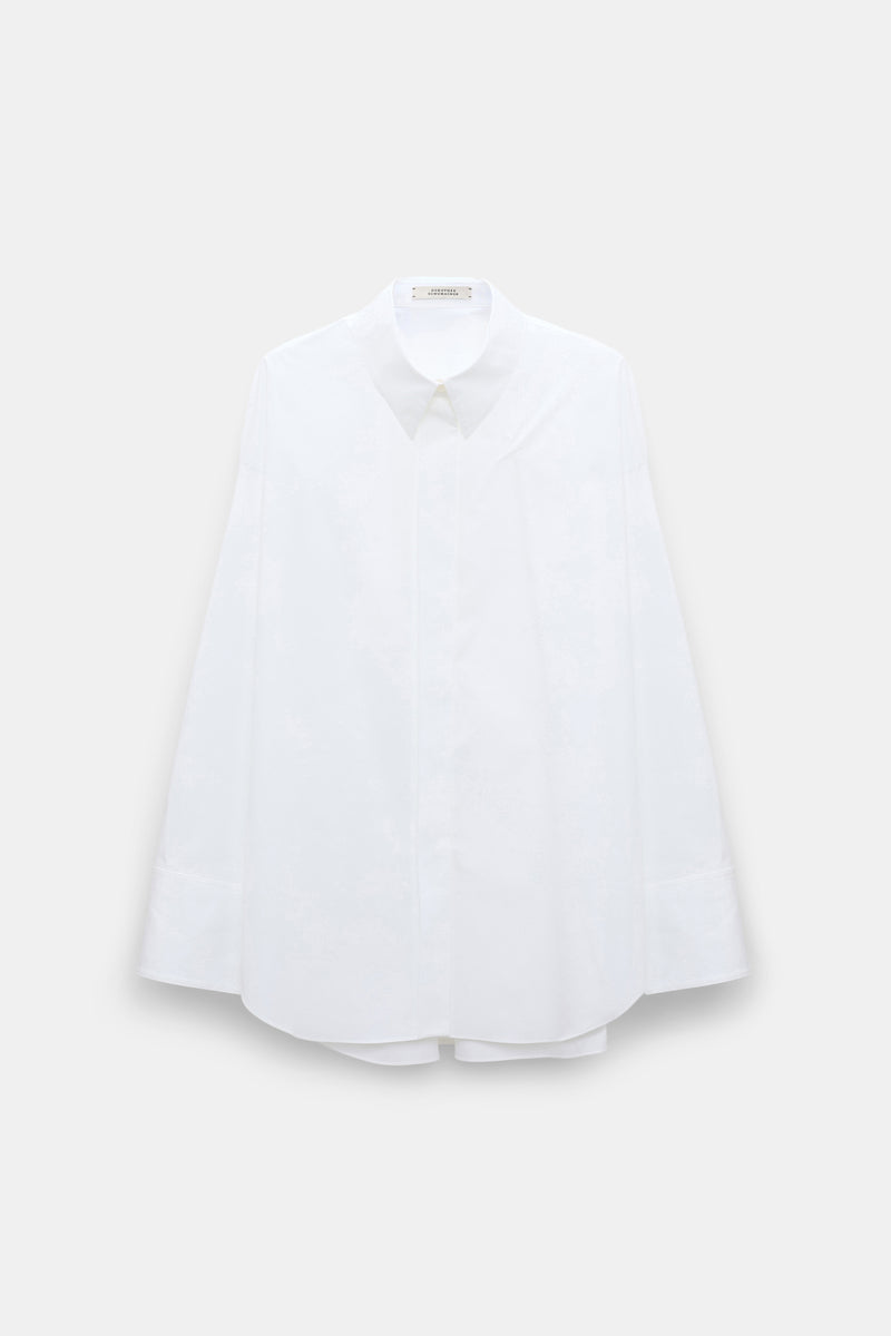 Dorothee Schumacher Cotton Poplin Shirt with XL Flower in White Vancouver. Shop Online or in Store.