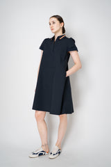 Dorothee Schumacher Cotton Poplin Short Sleeve Polo Dress in Navy Vancouver. Shop Online or in Store.