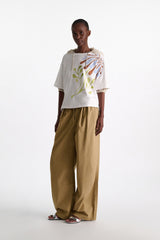 Dorothee Schumacher Cotton T-shirt with Signature Floral Print in White Vancouver. Shop Online or in Store.