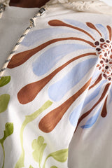 Dorothee Schumacher Cotton T-shirt with Signature Floral Print in White Vancouver. Shop Online or in Store.