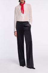 Dorothee Schumacher Crepe Sheer Blouse with Georgette Front in White Vancouver. Shop Online or in Store.