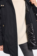 Dorothee Schumacher Cropped Cotton Trench with Insulated Interior in Black Vancouver. Shop Online or in Store.