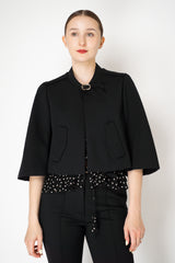 Dorothee Schumacher Cropped Knit Punto Milano Jacket in Black Vancouver. Shop Online or in Store
