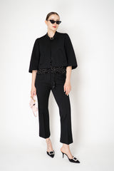 Dorothee Schumacher Cropped Knit Punto Milano Jacket in Black Vancouver. Shop Online or in Store