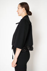 Dorothee Schumacher Cropped Knit Punto Milano Jacket in Black Vancouver. Shop Online or in Store