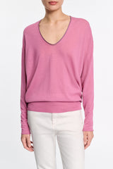 Dorothee Schumacher Deep U-Neck Pullover in Pink Vancouver. Shop Online or in Store.