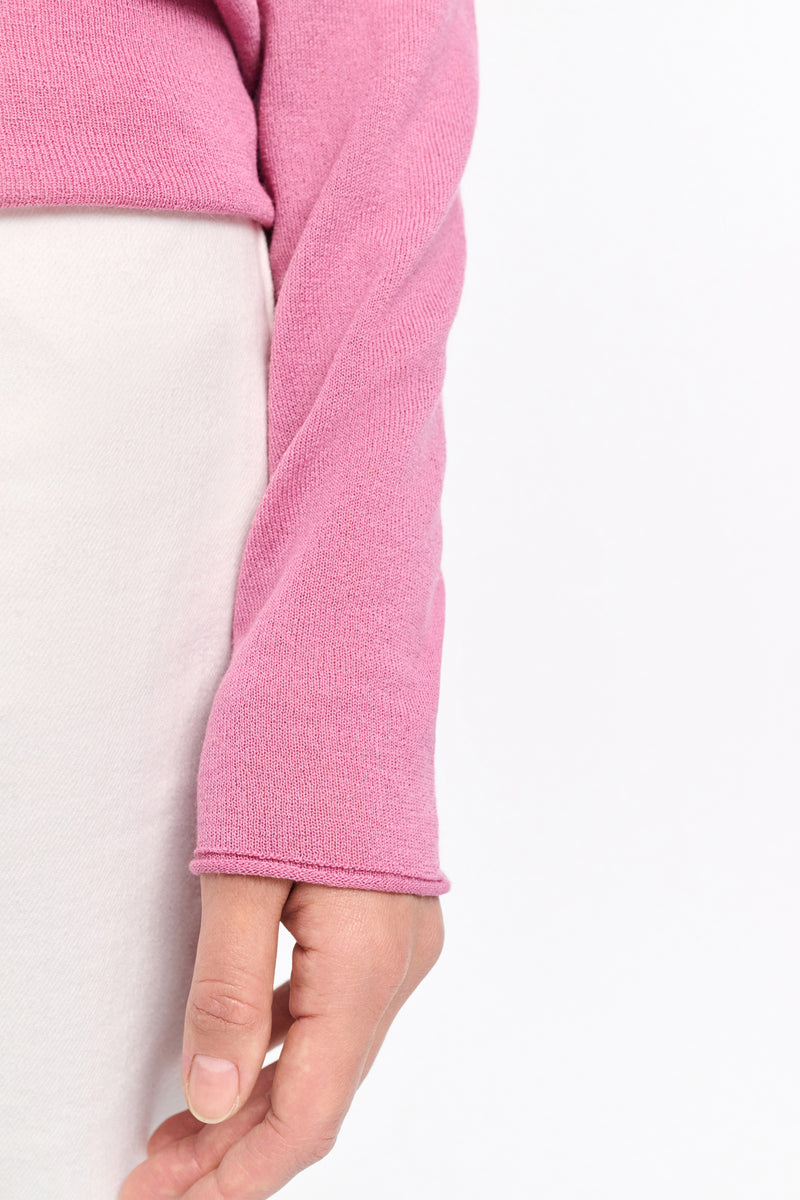 Dorothee Schumacher Deep U-Neck Pullover in Pink Vancouver. Shop Online or in Store.