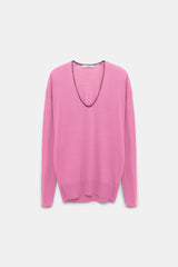 Dorothee Schumacher Deep U-Neck Pullover in Pink Vancouver. Shop Online or in Store.