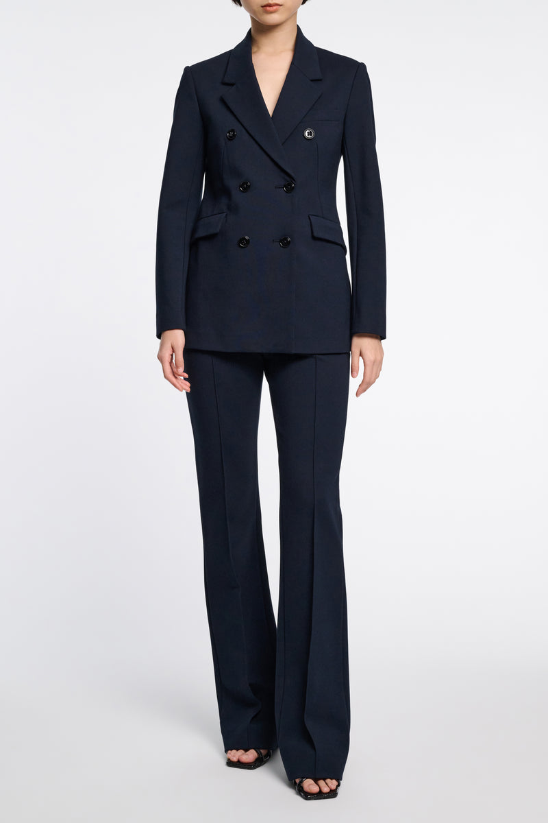 Dorothee Schumacher Double Breasted Blazer in Punto Milano in Black Vancouver. Shop Online or in Store.