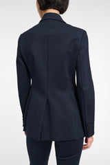 Dorothee Schumacher Double Breasted Blazer in Punto Milano in Black Vancouver. Shop Online or in Store.