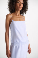 Dorothee Schumacher Double Layer Lingerie-Style Camisole in Habotai Silk in Light Blue Vancouver. Shop Online or in Store.