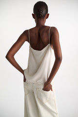 Dorothee Schumacher Double Layer Lingerie-Style Camisole in Habotai Silk in White Vancouver. Shop Online or in Store.