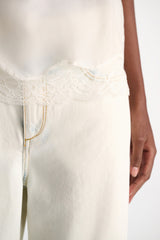 Dorothee Schumacher Double Layer Lingerie-Style Camisole in Habotai Silk in White Vancouver. Shop Online or in Store.