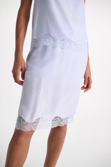 Dorothee Schumacher Double Layer Silk Habotai Lingerie-Style Skirt in Light Blue Vancouver. Shop Online or in Store.