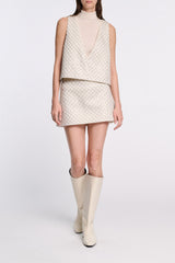 Dorothee Schumacher Duchesse Sequin Embellished Cropped Top in White Vancouver. Shop Online or in Store.