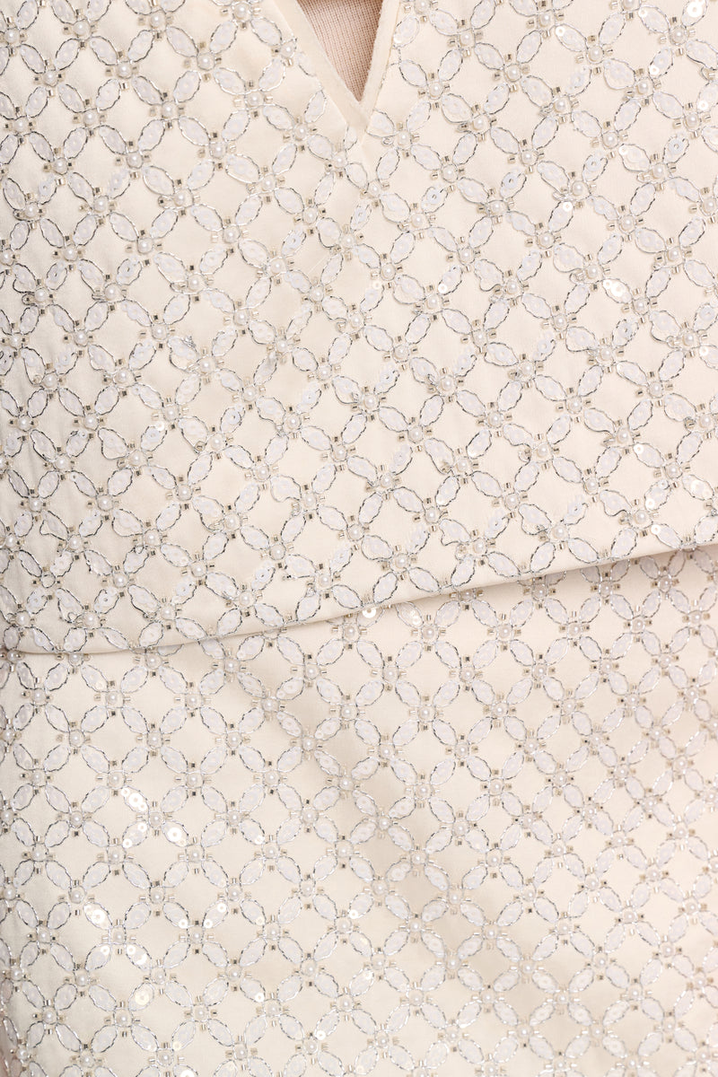 Dorothee Schumacher Duchesse Sequin Embellished Cropped Top in White Vancouver. Shop Online or in Store.