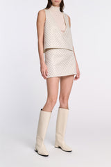 Dorothee Schumacher Duchesse Sequin Embellished Mini Skirt in White Vancouver. Shop Online or in Store.