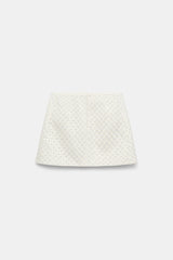 Dorothee Schumacher Duchesse Sequin Embellished Mini Skirt in White Vancouver. Shop Online or in Store.