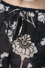 Dorothee Schumacher Elastic Waist Ramie Shorts in Black and White Vancouver. Shop Online or in Store.