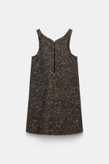 Dorothee Schumacher Embellished A-line Dress in Chocolate Tweed Vancouver. Shop Online or in Store.