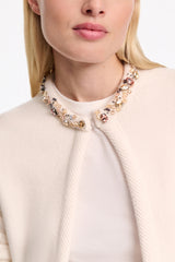 Dorothee Schumacher Embellished Cashmere Cardigan in Off-White Vancouver. Shop Online or in Store.
