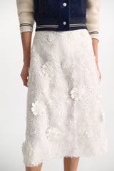 Dorothee Schumacher Embroidered Organza Skirt in White Vancouver. Shop Online or in Store.