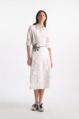 Dorothee Schumacher Embroidered Organza Skirt in White Vancouver. Shop Online or in Store.