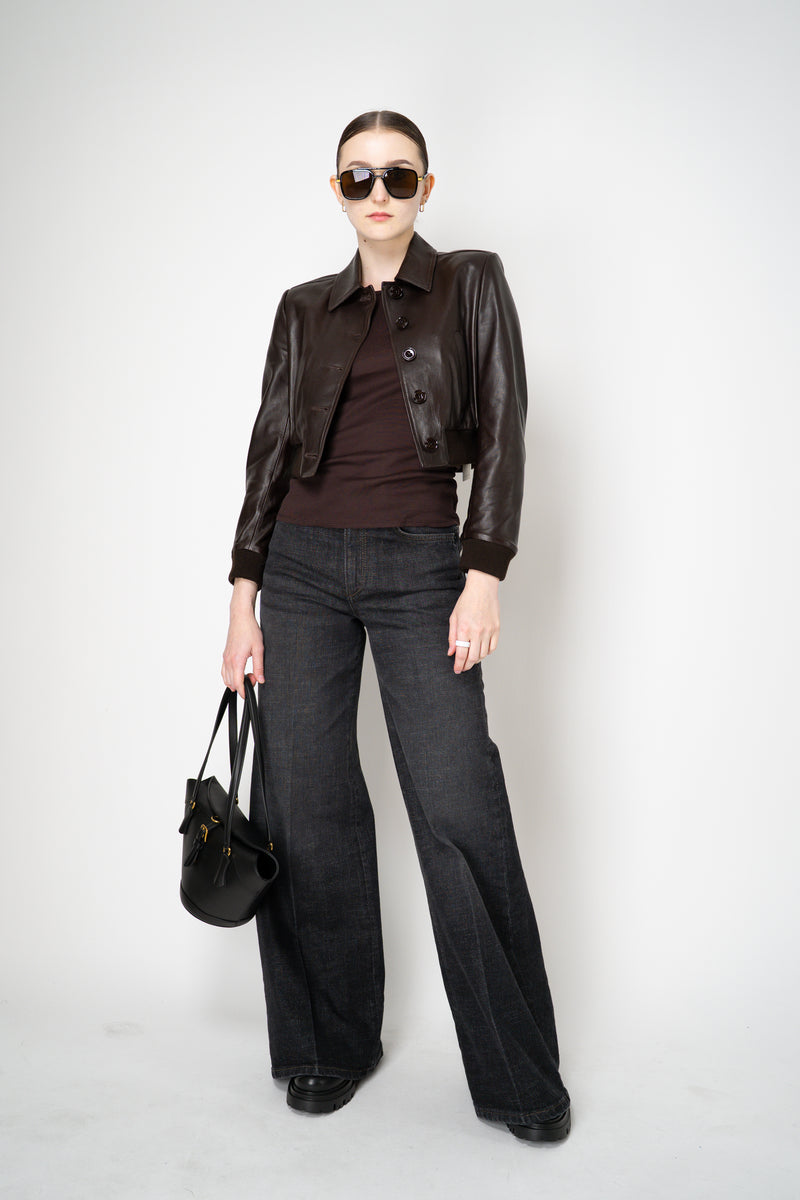 Dorothee Schumacher Extra Long Wide Leg Jeans in Black Wash Vancouver. Shop Online or in Store.