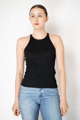 Dorothee Schumacher Fine Rib Cotton Tank Top in Black Vancouver. Shop Online or in Store