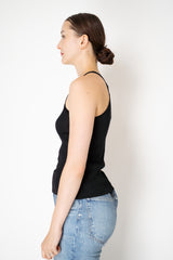 Dorothee Schumacher Fine Rib Cotton Tank Top in Black Vancouver. Shop Online or in Store
