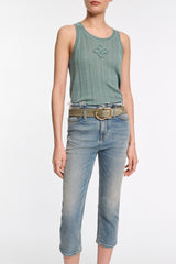 Dorothee Schumacher Fitted Capri Jeans with Frayed Waist Vancouver. Shop Online or in Store.