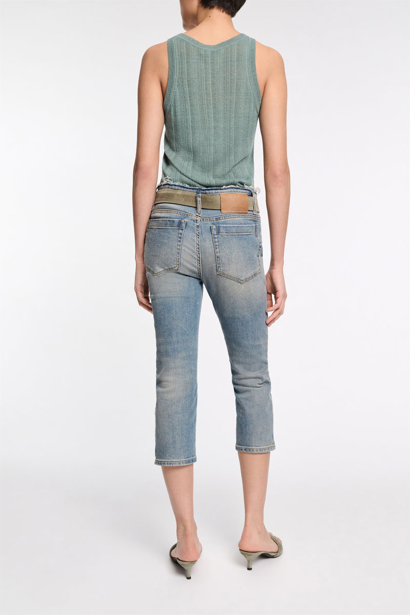 Dorothee Schumacher Fitted Capri Jeans with Frayed Waist Vancouver. Shop Online or in Store.