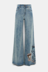 Dorothee Schumacher Flared Jeans with Floral Embroidery Vancouver. Shop Online or in Store