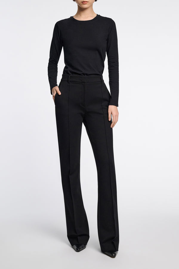 Dorothee Schumacher Flared Pants in Punto Milano in Black Vancouver. Shop Online or in Store.