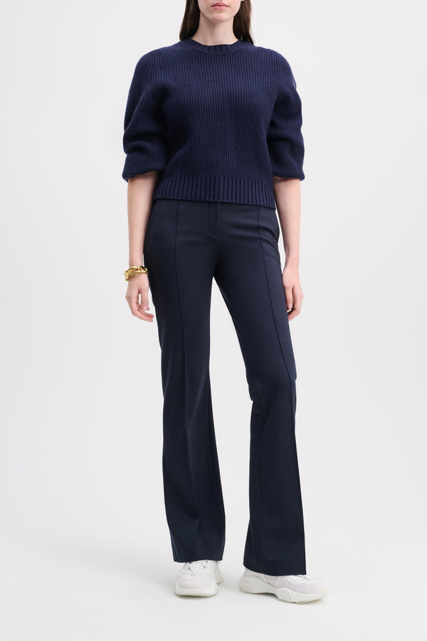 Dorothee Schumacher Flared Pants in Punto Milano in Navy Vancouver. Shop Online or in Store.