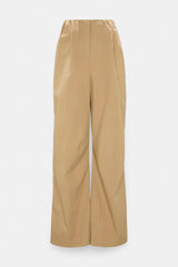 Dorothee Schumacher Garment Washed Cotton Poplin Pleated Pants in Brown Vancouver. Shop Online or in Store.