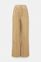 Dorothee Schumacher Garment Washed Cotton Poplin Pleated Pants in Brown Vancouver. Shop Online or in Store.