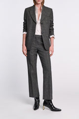 Dorothee Schumacher Glen Plaid Wool Blazer in Grey Melange Vancouver. Shop Online or in Store.