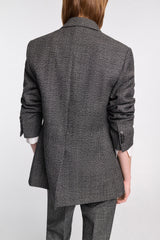Dorothee Schumacher Glen Plaid Wool Blazer in Grey Melange Vancouver. Shop Online or in Store.
